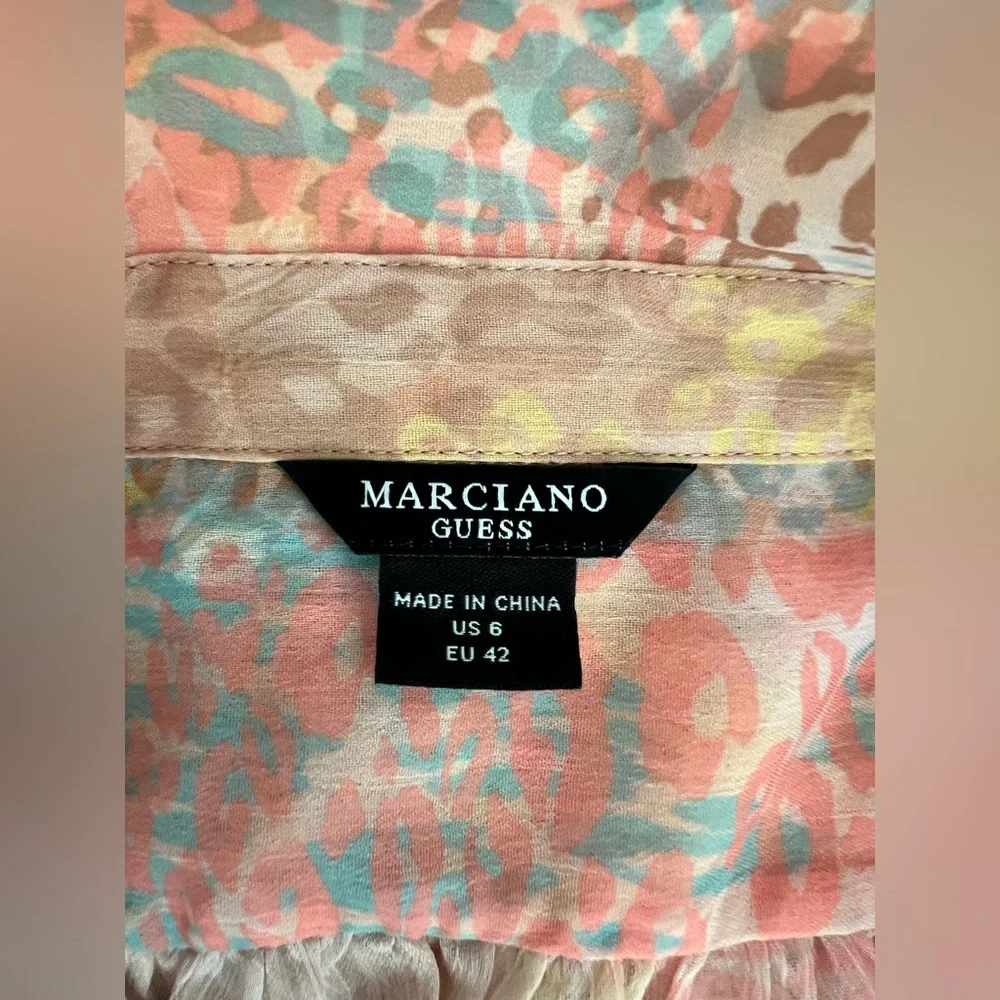 GUESS By Marciano Semi-Shade Maculage Sleeveless Top | Multicolor Size: M/6 - Picture 8 of 16
